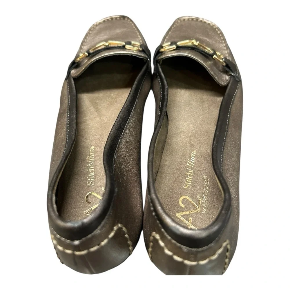 A2 By Aerosoles Women's Metallic Bronze Loafers size 9